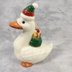 Vintage Style Christmas Goose Candle Figurine Unused Holiday Decor ~6"